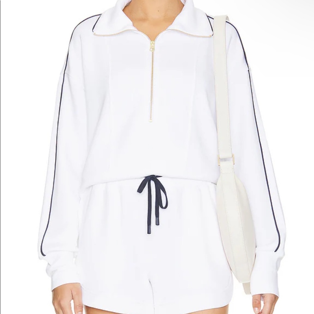 Varley Davenport Half Zip Sweatshirt in White (small)